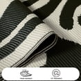 thumbnail image 4 of Lahome Waterproof Outdoor Rug 4'x6', Reversible Plastic Straw RV Camping Mat - Portable Abstract Flower Patio Carpet for Deck, Backyard, Balcony, Garden (Black & White), 4 of 9