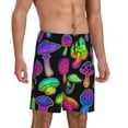 thumbnail image 2 of Gaeub Bright Mushrooms Printed Men's Short Pajama Pants, Lightweight Lounge & Sleep Bottoms Keep You Cool - Large, 2 of 9