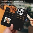 thumbnail image 4 of iPhone 14 PRO Case ,Card Slots Leather Wrist Strap Phone Cover for iPhone 14 PRO, 4 of 5