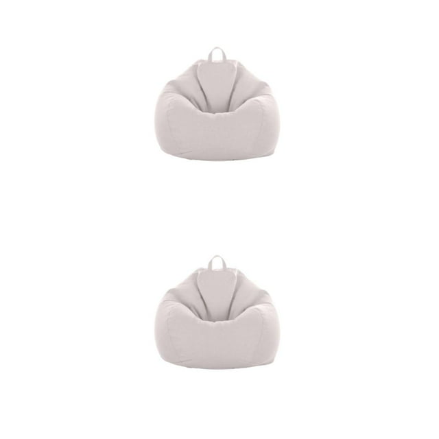 relayinert Cloth Stylish Beanbag - Fun And Comfortable Addition To Any Room Chair Cover Living Room Puff Sofa Lazy Sofa Chair Bag Apricot leaf color 2Set