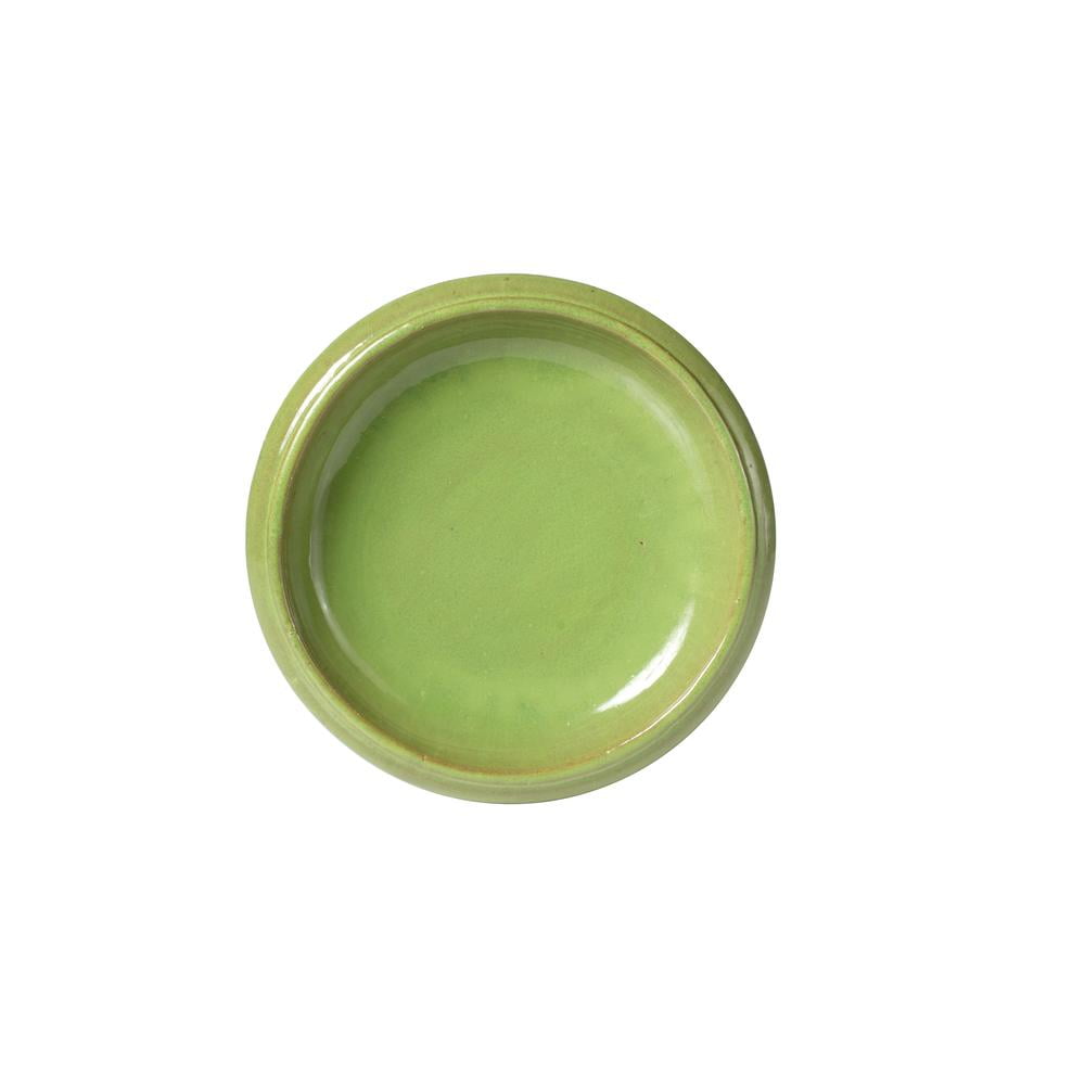 Alfresco Home Ischia Ceramic Bird Bath in Chartreuse
