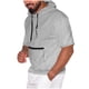 thumbnail image 4 of pstuiky camisetas de hombre, Blusa con capucha de manga corta y bolsillos de color liso para hombre ropa de hombre xxl, 4 of 7