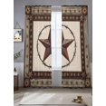 thumbnail image 2 of Country Star Sheer Curtains 84 Inch Long 2 Panels, Farmhouse Texas Star Vintage Wood Grain Light Filtering Rod Pocket Semi Sheer Curtains, Sheer Voile Drapes for Living Room Bedroom, 52"x84", 2 of 5