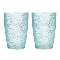Uxcell 13oz Acrylic Drinking Glasses, 2Pack Plastic Reusable Tumblers Drinkware for Home Outdoors, Light Blue