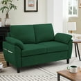 thumbnail image 3 of Soscana Loveseat with Storage Side Pockets, 2 Seat Sofa Love Seat Small Couch for Living Room Bedroom Apartment Office Studio,Green, 3 of 8