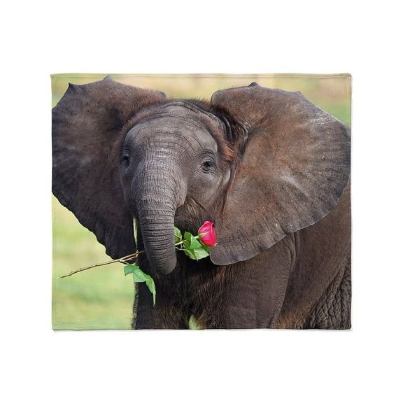 CafePress - BABY ELEPHANT , LOVE Throw Blanket - Soft Fleece Throw Blanket, 50"x60" for All Ages