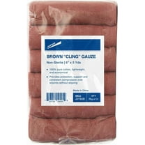 JorVet Brown Cling Gauze | 100 Percent Cotton | Soft & Breathable for Wound Care, Pet Dressings & Medical Use | 6” x 5 Yards | 12 Rolls | Brown