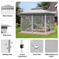 thumbnail image 4 of Arlopu 11x11 Pop Up Gazebo Canopy w/ Mosquito Netting, Height Adjustable, Portable Gazebo Tent w/ Wheeled Bag for Outdoor, 4 of 9