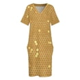 thumbnail image 4 of Vestido holgado naranja con forma de panal y bolsillos vestido de verano para mujer vestido de verano 2025 para mujer vestidos de fiesta de manga larga a la moda 2025, 4 of 7