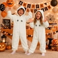 thumbnail image 2 of UJNDER Cute Romper Halloween Themed Hooded Romper for Boys Cozy Piece Outfit with Print Design for Toddlers and Kids,White,6-7 Years, 2 of 3
