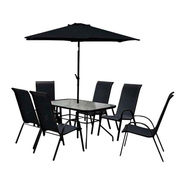 Set Desayunador Mainstays 8 piezas Negro con Sombrilla