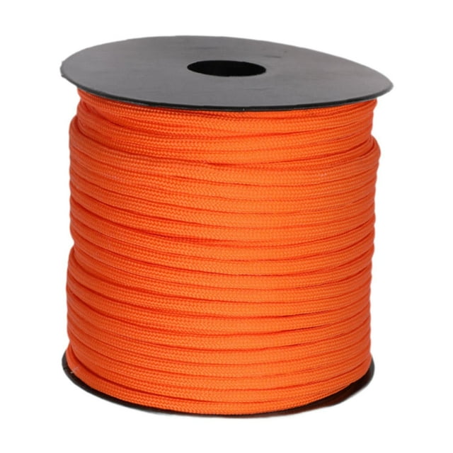 Almencla 9 Strand Paracord Rope Tent Rope Accessories 4mm Strong DIY Weaving Rope Parachute Cord for Outdoor Bracelet Emergency Travel Orange