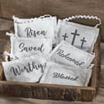 thumbnail image 2 of VHC Brands Risen Cloth Bowl Filler Religious Table Decor Farmhouse Knick Knacks Set of 6 White Black Blessed 3 Crosses, 2 of 3