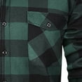 thumbnail image 5 of Flannel Plaid Shirts for Men Sherpa Lined Casual Button Up Shackets Jackets Long Sleeve Fitted Tops with Pocket (M, Army Green), 5 of 6