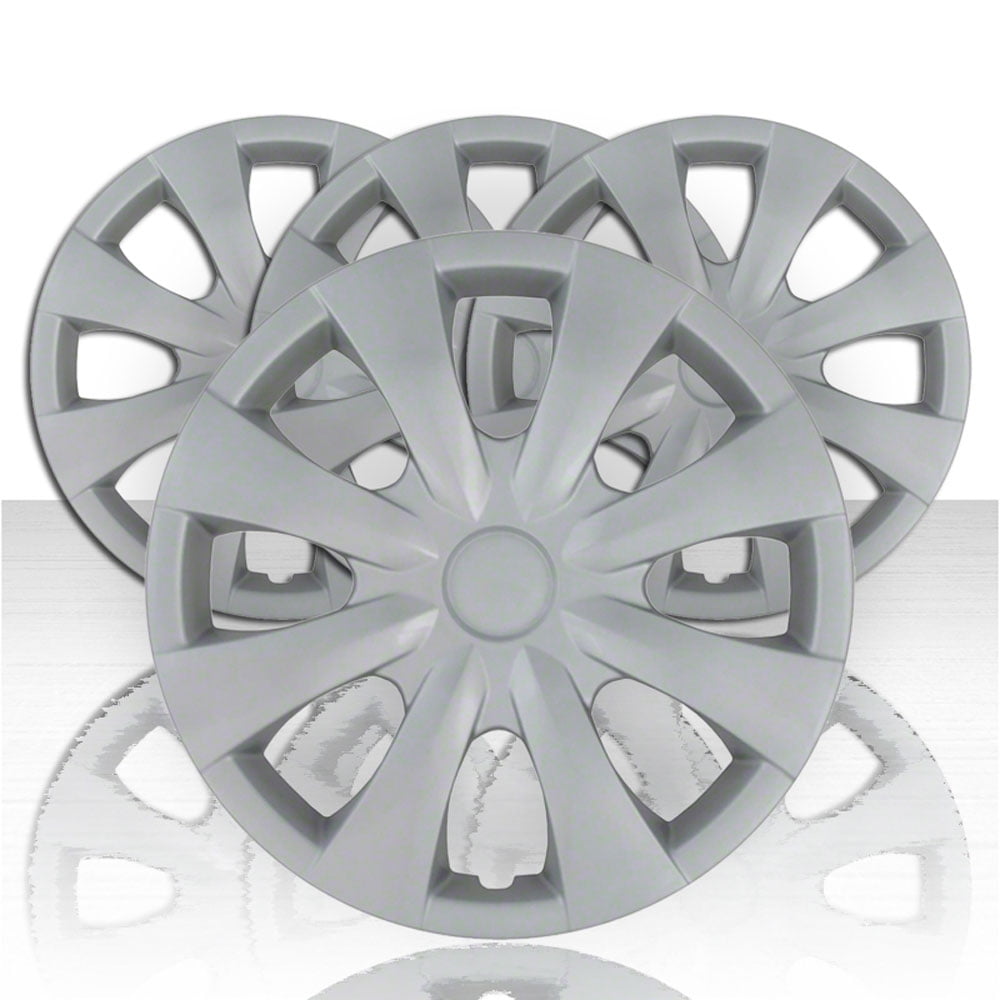 Set of Four 15" Silver Hubcap Wheel Covers for 2003-14 Toyota Corolla (Push-on)