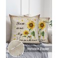 thumbnail image 3 of Waterproof Outdoor Throw Pillows with Inserts 18"x18", Sunflower Soft Decorative Pillowcases for Couch Bedroom, Vintage Botanical Pillow Covers for Sofa Living Room, 3 of 8
