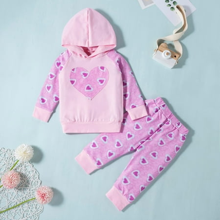 

Hunpta Infant Baby Girls Valentine s Day Cartoon Long Sleeve Pullover Top Trousers Set