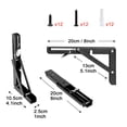 thumbnail image 4 of 8" Black Folding Shelf Brackets Heavy Duty DIY Wall Mounted Shelf Bracket Space Saving for Table Work Bench, Pack of 4, 4 of 8