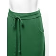 thumbnail image 4 of A2Y Women's Drawstring Waist Side Pockets Rayon Maxi Skirt Huntergreen 2XL, 4 of 4