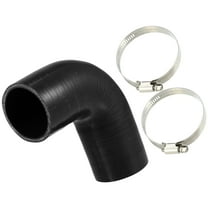 57mm 2.25" ID 90 Degree Elbow Engine Silicone Hose Black for Car Intercooler Intake Piping with 2 Pcs Clamps
