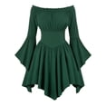 thumbnail image 5 of Ticikt Girl's Puff Sleeve Off Shoulder Ruffle Dress, Long Sleeve Flowy Layered Pirate Dress, 5 of 8