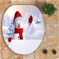thumbnail image 4 of 4PCS Christmas Bath Mat Set Colorful Printing Non Slip Bathroom Rug with Contour Rug & Lid Toilet Cover, 4 of 5