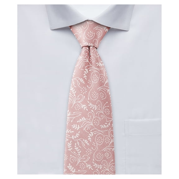 Jacob Alexander Boys' 14 inch Floral Pre-Tied Zipper Cotton Neck Tie - Dusty Rose