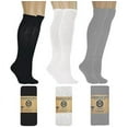 thumbnail image 2 of Men's Diabetic Over The Calf CREW SOCKS ”circulatory Health ~OTC~Knee High" (6 Pairs Gray Socks Size 10-13), 2 of 5