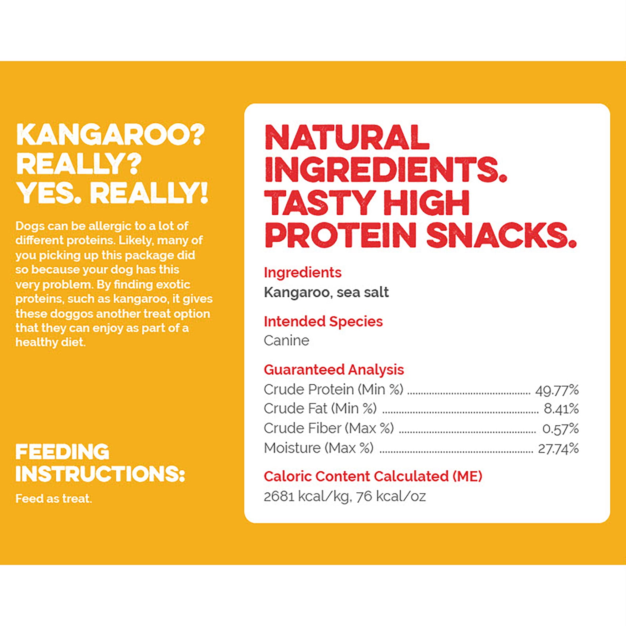 Scout & Zoe's: Kangaroo Jerky - 3 Packs, 4oz Bags - Dog Treats, Air-Dried Pet Chews, Novel Protein, 2 Ingredients: Meat & Sea Salt, Preservative Free