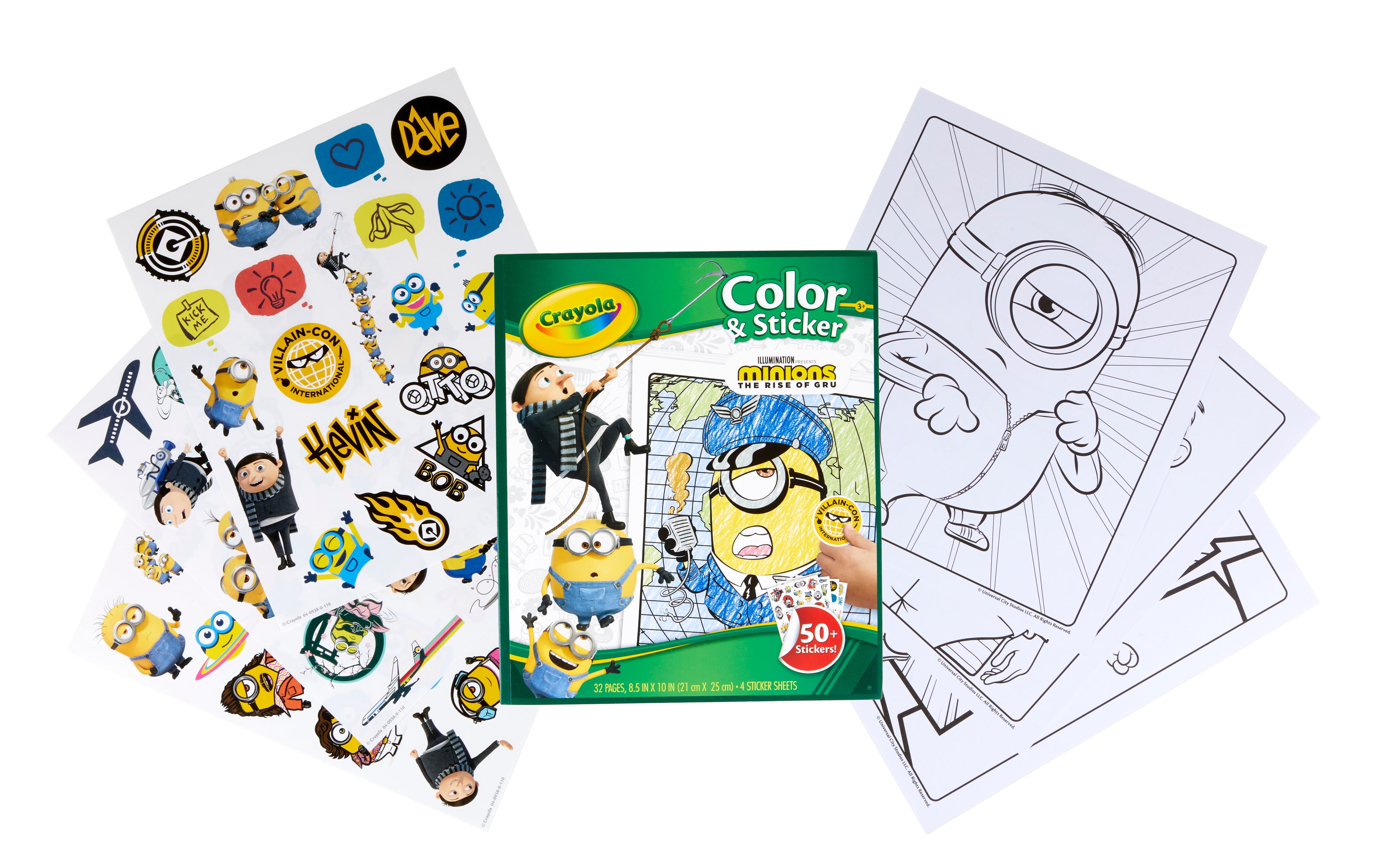 Crayola Minions 21 Coloring & Sticker Book, 211 Pages, Gift for Girls & Boys