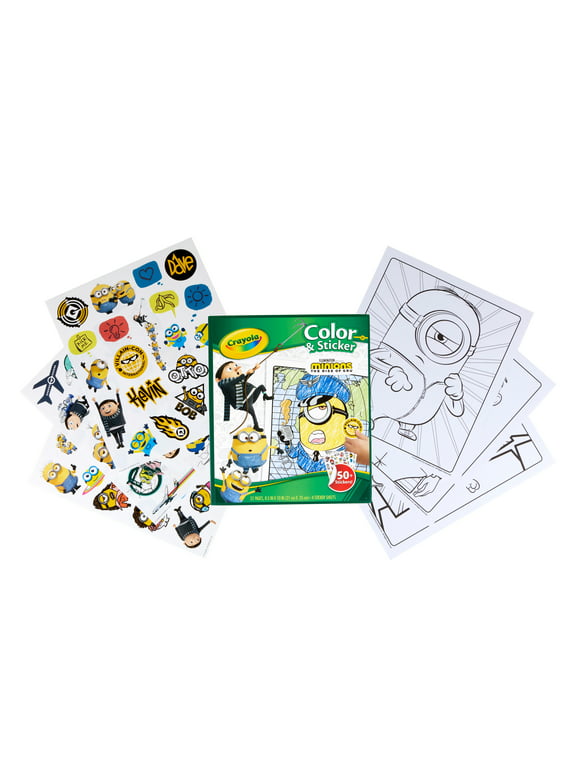 Crayola Minions the Rise of Gru Color & Sticker Activity, Minions Color and Sticker Set, 32 Pages
