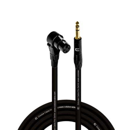 Coluber Cable Right Angle XLR Female to 1/4" TRS Male Pro 3-Pin Microphone