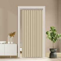 DONGPAI Door Curtains for Doorways, 55"x 95" Pleated Folding Doors Curtain Accordion Closet Curtain Vertical Privacy Drapes Shower Curtain for Living Room Bedroom, 1 Panel, Beige