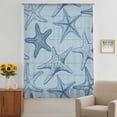 thumbnail image 3 of Navy Blue Starfish Sheer Curtains 54 Inches Long, Coastal Ocean Summer Sea Nautical Light Filering Curtains, Breathable Simi Curtain Privacy Drapes for Kitchen Bathroom Small Window Treatment, 3 of 9