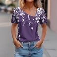 thumbnail image 2 of Blouses pour Femmes Imprimées Printemps/été Chemise à Manches Courtes Imprimée Bouton T-shirt Décontracté, 2 of 4