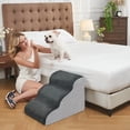 thumbnail image 4 of BOMOVA Dog Stairs to Bed, 3-Step Dog Steps for High Bed and Couch, Dog Stairs for Small Dogs, Non-Slip Bottom Pet Stairs, Pet Steps Indoor, Grey, 2/3/4/5 Steps, 4 of 8