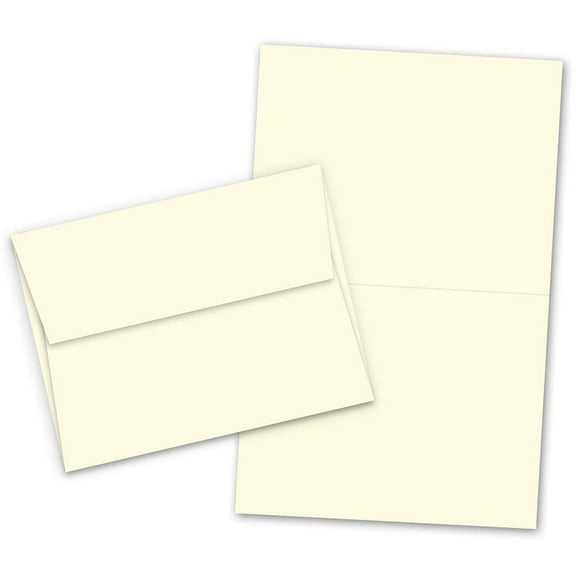 5" X 7" Heavyweight Blank Ivory Greeting Card Sets - 50 Cards & Envelopes