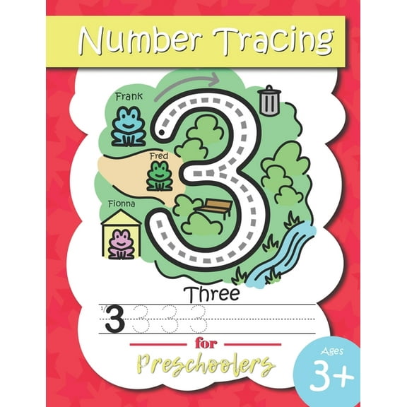 Number Tracing for Preschoolers: A tracing numbers workbook with a unique method of teaching numbers to toddlers and kids ages 3-5 (Paperback)