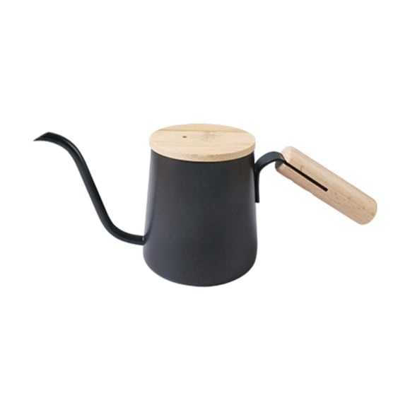 Hervidor de café de cuello de cisne pequeño de 250 ml para cocina, cafetería y hogar Negro