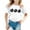 White, variant on Hiijoy Toddler Girls T-Shirt Flower Print Short Sleeve O-Neck T Shirt Summer Casual Tshirt