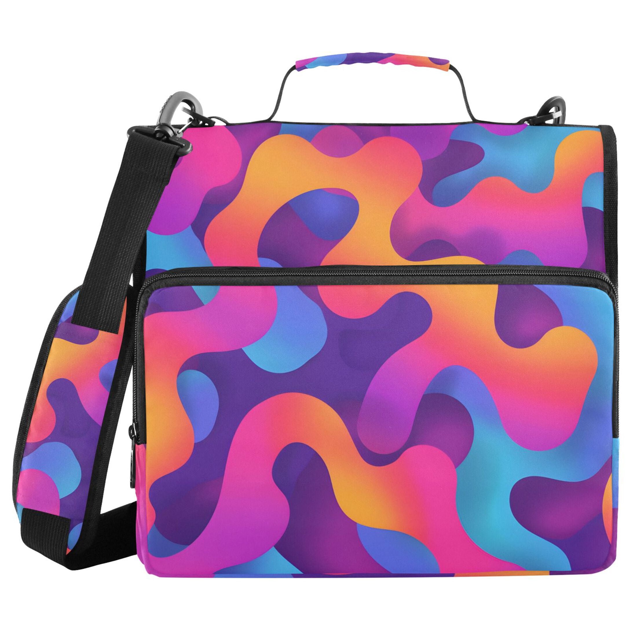 ALAZA Zipper Binder Gradient Rainbow 3 Ring Trapper Keeper File Folder Organizer Bag