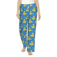 thumbnail image 2 of Picia Cute Yellow Rubber Ducks Womens Soft Woven Cotton Elastic Waistband Sleep Pajama Pant Lounge Sleep Pant With Pockets And Drawstring-Large, 2 of 9