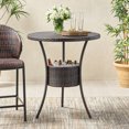 Oyster Bay Multi Brown Rattan Counter Table with Ice Pail Outdoor