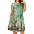 thumbnail image 3 of Womens Summer Dresses Beach Casual Loose Tshirt Floral Short Sleeve Flowy Pockets Sundresses Size L, 3 of 5
