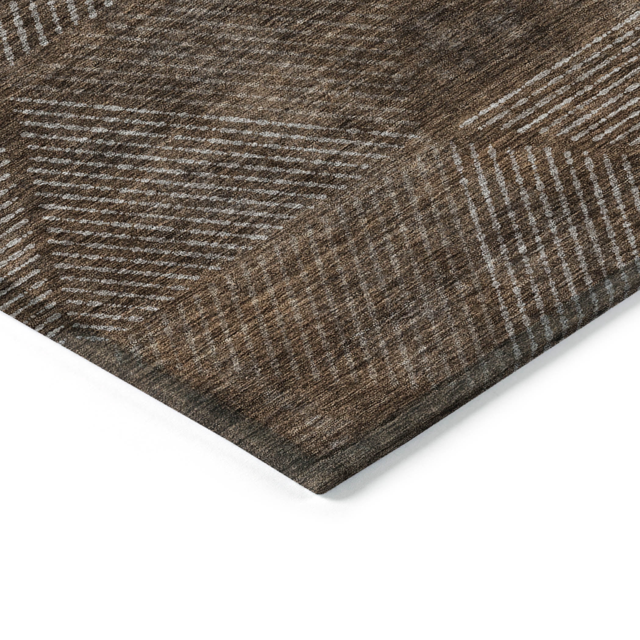 Addison Rugs Chantille Indoor/Outdoor Transitional Geometric Brown Washable Runner Rug, 2'3" x 7'6"