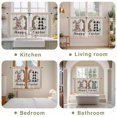thumbnail image 6 of Spring Easter Kitchen Curtains, Floral Checkered Bunny Linen Texture Light Filtering Window Curtain Panels, 2Pcs Rod Pocket Window Treatments Set for Study Room Bathroom Bedroom 52x54 Inches, 6 of 9