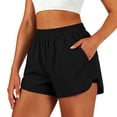 thumbnail image 2 of CQONEPT Women Running Shorts with Liner Womens 2 in 1 Athletic Shorts Quick Dry Shorts with Pockets for Walking Gym Hiking Black M, 2 of 7