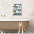thumbnail image 2 of Farmhouse Bathroom Decor Wall Art Cute Bathroom Sign Poster Country Bathroom Pictures for Wash Your Hands Rustic Wall Canvas Print Painting for Bathroom Decor Framed 12x16 inch - Navy Blue, 2 of 6