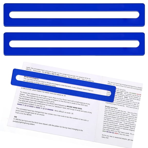 2 Pcs Mahjong Line Finder,Bright Mahjong Rules Helper,Beginner Mahjong Rules Reader,Ideal Mahjong Gift for Players