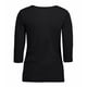 thumbnail image 3 of ID Camiseta elástica ajustada con mangas 3/4 para mujer/señora (Negro), 3 of 4